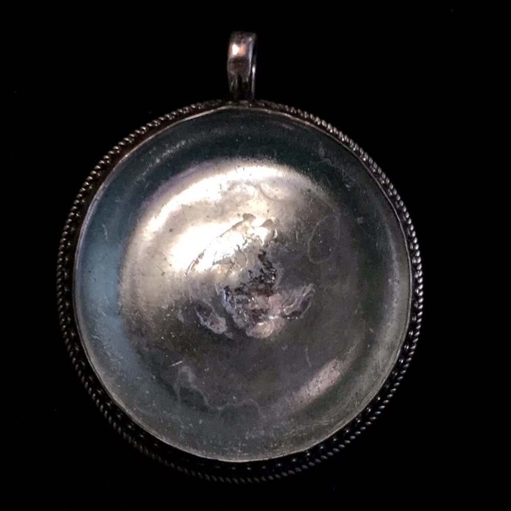 Roman glass and sterling silver pendant